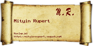 Mityin Rupert névjegykártya